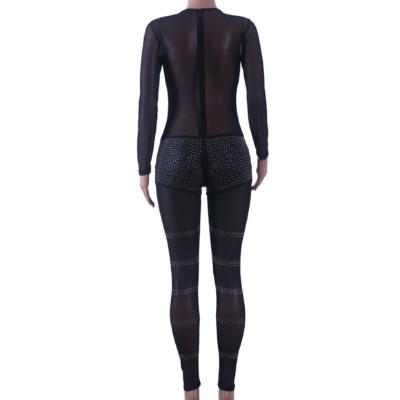 Studded Sheer Jumpsuit - Picture 4 of 6